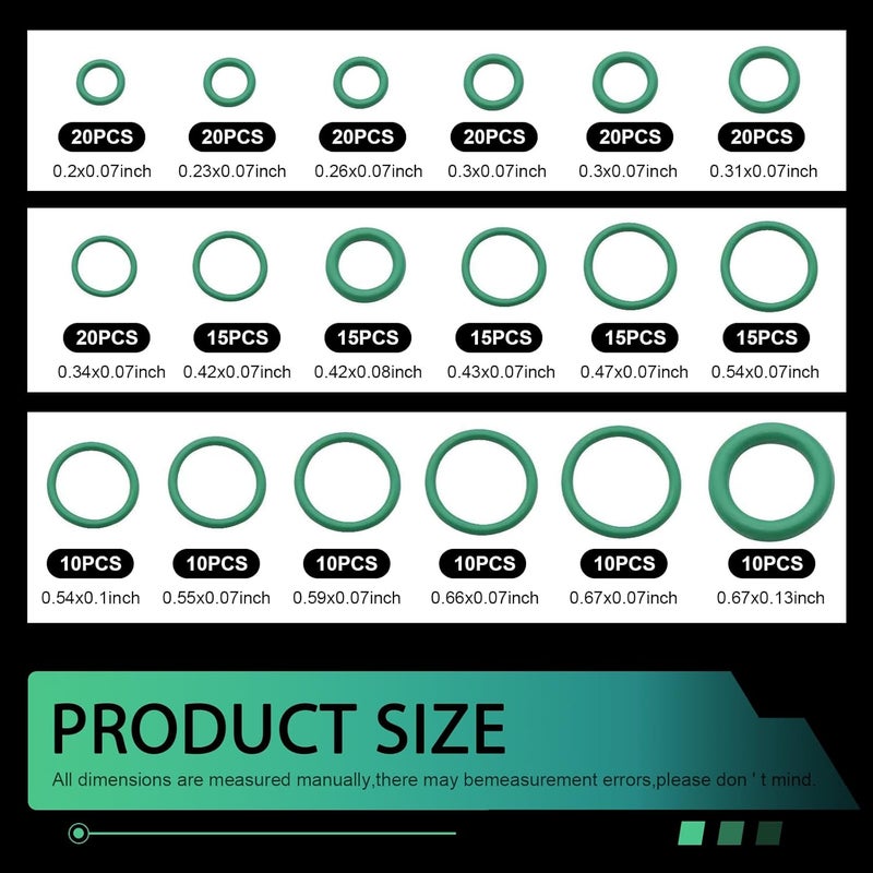 winterrock 270PCS Car Air Conditioning O Ring Kit, 18 Sizes AC Compressor Kit, Rubber O-Ring Air Conditioning Seal Rings Set, Universal AC Seal Gasket Washer Repair Tool for Most Cars - Image 2